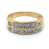 9CT YELLOW & WHITE GOLD THICKENED TOP DIAMOND DRESS RING VALUED @ $2499