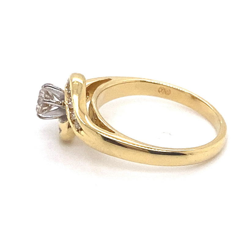 18CT YELLOW & WHITE GOLD WRAP AROUND STYLE DIAMOND DRESS RING VALUED @ $3099