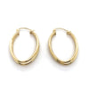9CT YELLOW GOLD OVAL DOUBLE HOOP EARRINGS