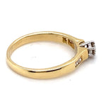 18CT YELLOW & WHITE GOLD THICKENED TOP DIAMOND DRESS RING VALUED @ $1499