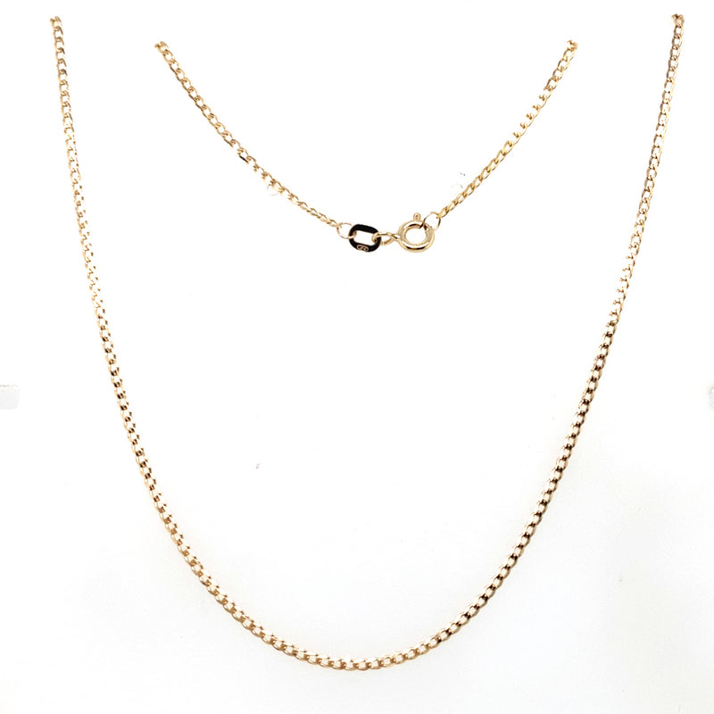 9CT YELLOW GOLD 55CM CURB LINK CHAIN