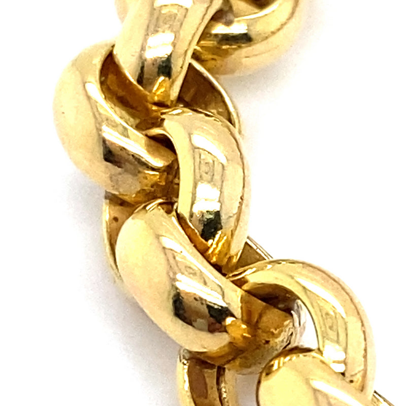 SILVER FILLED GOLD 21CM BELCHER BRACELET WITH CUBIC ZIRCONIAS