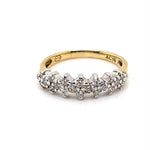 9CT YELLOW & WHITE GOLD THICKENED TOP DIAMOND DRESS RING VALUED @ $1999