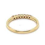 9CT YELLOW GOLD DIAMOND & SYNTHETIC RUBY DRESS RING
