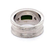 18CT WHITE GOLD RAIL EDGE TOURMALINE & DIAMOND DRESS RING VALUED @ $10799