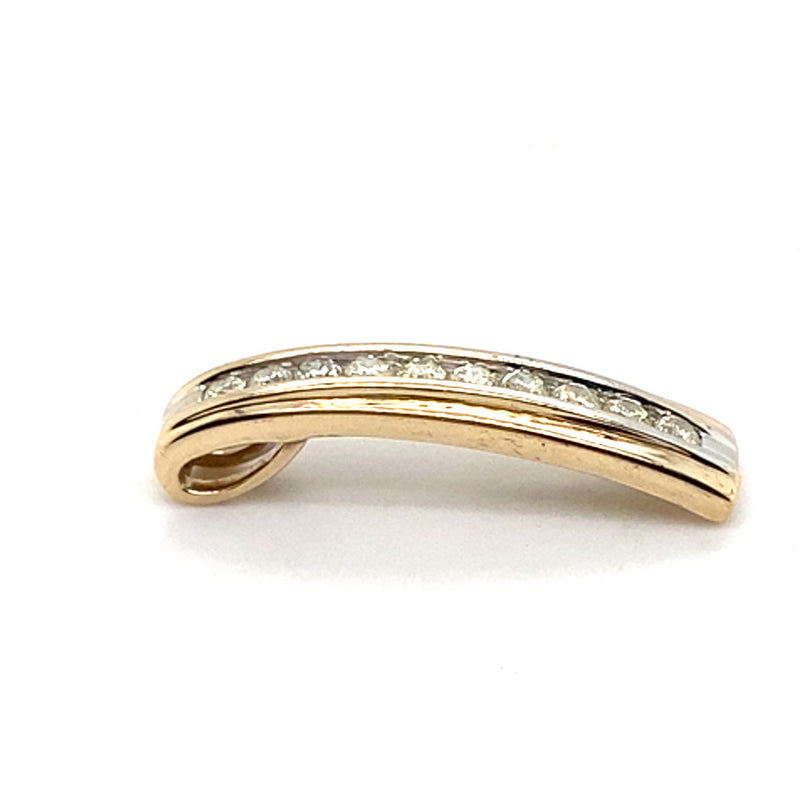 9CT YELLOW GOLD CHANNEL SET DIAMOND PENDANT