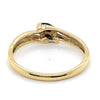 9CT YELLOW GOLD 2 MARQUISE CUT SAPPHIRES IN SPLIT SHOULDER DRESS RING