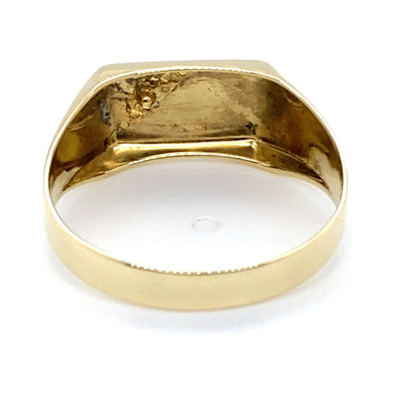 9CT YELLOW GOLD MENS DIAMOND DRESS RING