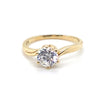 9CT YELLOW GOLD CUBIC ZIRCONIA SET IN RAISED SETTING DRESS RING