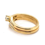 18CT YELLOW GOLD THICKENED TOP DIAMOND BRIDAL SET VALUED @ $4199
