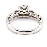 18CT WHITE GOLD ROLLING SHOULDER DIAMOND DRESS RING VALUED @ $2799