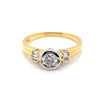 18CT YELLOW & WHITE GOLD THICKENED TOP DIAMOND DRESS RING VALUED @ $4799