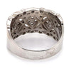 18CT WHITE GOLD FILIGREE THICKENED TOP DIAMOND DRESS RING VALUED @ $6599