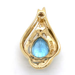 9CT YELLOW GOLD TOPAZ & DIAMOND PENDANT