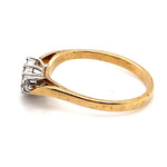 9CT YELLOW & WHITE GOLD DIAMONDS SET IN "V" SHAPE DRESS RING VALUED @ $899