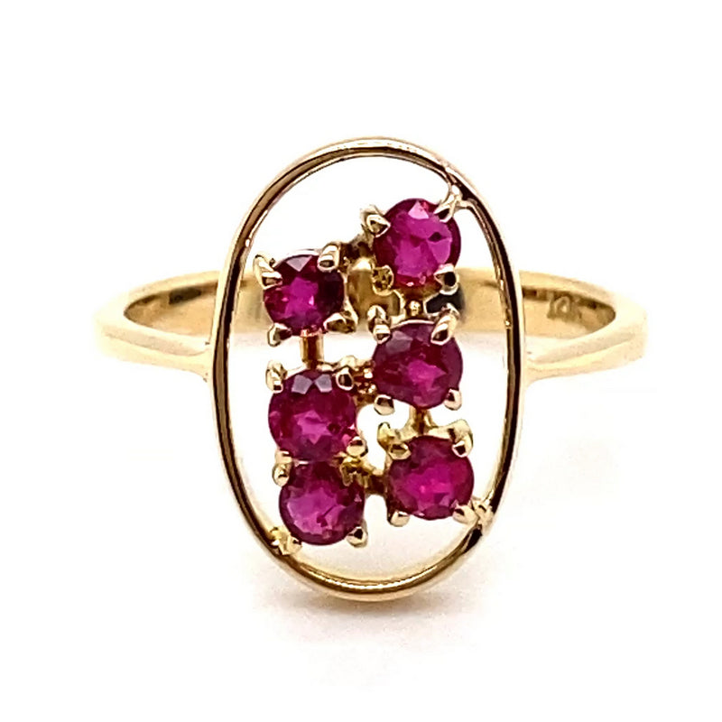 14CT YELLOW GOLD ROUND CUT RUBY DRESS RING VALUED @ $2299