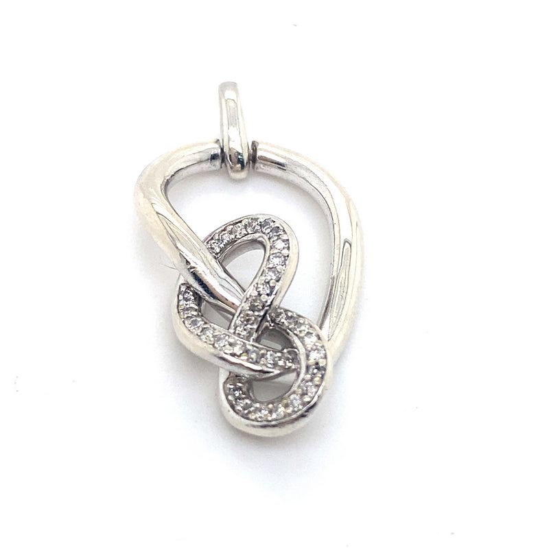 DIAMONDS SET IN IN SILVER KNOT STYLE PENDANT