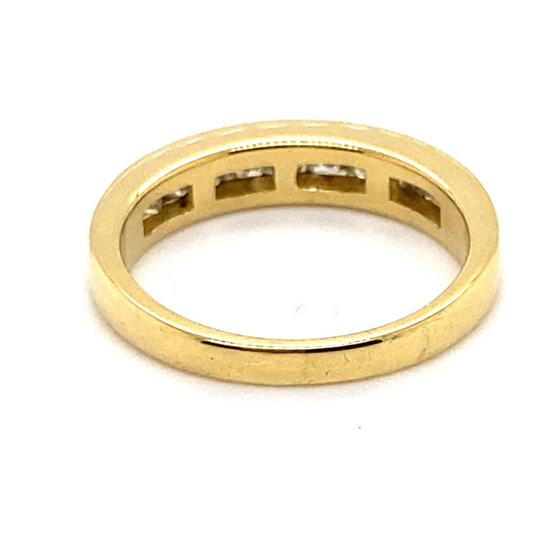 18CT YELLOW GOLD CHANNEL SET DIAMOND DRESS RING VALUED @ $3599