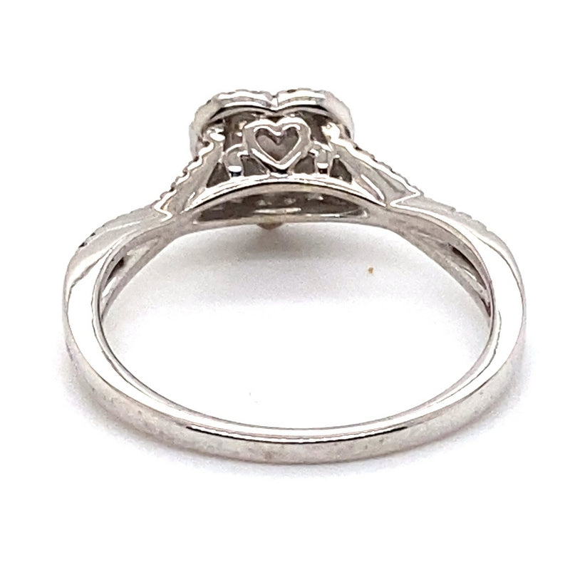 9CT WHITE GOLD CROSS OVER PATTERN DIAMOND DRESS RING VALUED @ $2099