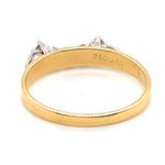 18CT YELLOW & WHITE GOLD CURVED PATTERNDIAMOND  ETERNITY RING VALUED @ $1899