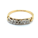 18CT YELLOW GOLD & PALLADIUM GALLERIED DIAMOND DRESS RING VALUED @ $1549