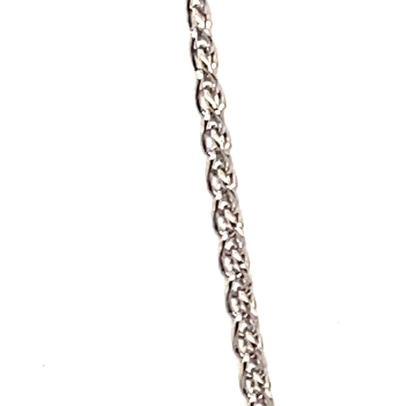 9CT WHITE GOLD 42CM WHEAT LINK CHAIN