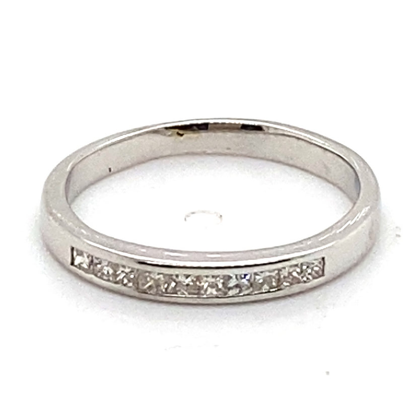 9CT WHITE GOLD CHANNEL SET DIAMOND DRESS RING