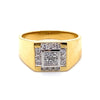 18CT YELLOW GOLD THICKENED TOP MENS DIAMOND DRESS RING VALUED @ $5499