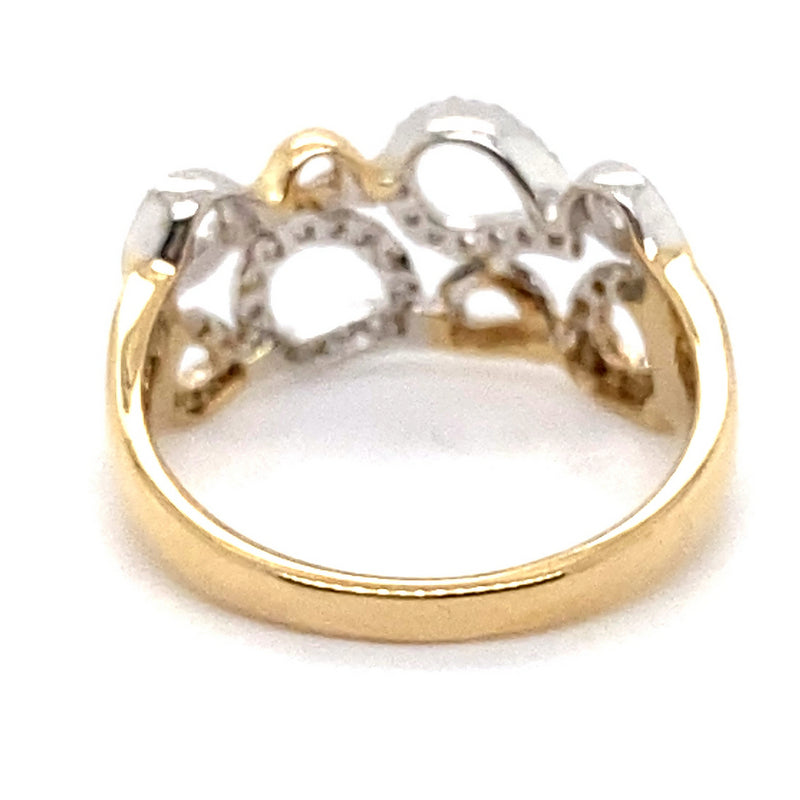 DIAMONDS SET IN PEAR SHAPE 9CT YELLOW & WHITE GOLD SETTING