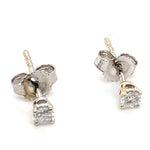 10CT WHITE GOLD ROUND BRILLIANT CUT DIAMONDS 4 CLAW SET IN STUD EARRINGS