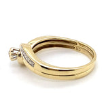 9CT YELLOW GOLD DIAMOND BRIDAL SET RINGS