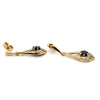 9CT YELLOW GOLD ROUND SAPPHIRE AND DIAMOND DROP STYLE EARRING