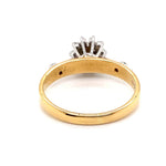 18CT YELLOW GOLD & PLATINUM DIAMOND DRESS RING VALUED @ $2099