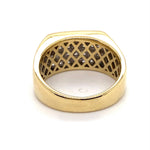 10CT YELLOW GOLD THICKENED TOP MENS DIAMOND DRESS RING VALUED @ $3499