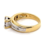 18CT YELLOW & WHITE GOLD DIAMOND DRESS RING VALUED @ $4099