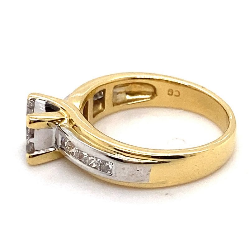 18CT YELLOW & WHITE GOLD DIAMOND DRESS RING VALUED @ $4099