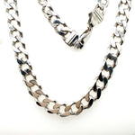 SILVER 57CM SOLID DIAMOND CUT CURB LINK CHAIN