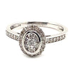 9CT WHITE GOLD FLOW UP STYLE DIAMOND DRESS RING VALUED @ $2799