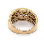 9CT YELLOW & WHITE GOLD THICKENED TOP DIAMOND DRESS RING VALUED @ $5499