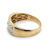 9CT YELLOW & WHITE GOLD THICKENED TOP DIAMOND DRESS RING VALUED @ $2499