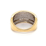 9CT YELLOW GOLD DIAMONDS SET IN THICKENED TOP DRESS RING VALUED @ $3499