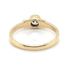 9CT YELLOW GOLD CUBIC ZIRCONIA BEZEL SET WITH CUFF SHOULDERS DRESS RING