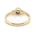 9CT YELLOW GOLD CUBIC ZIRCONIA BEZEL SET WITH CUFF SHOULDERS DRESS RING