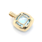 9CT YELLOW GOLD CHECKERBOARD PATTERN TOPAZ PENDANT