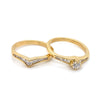 18CT YELLOW GOLD THICKENED TOP DIAMOND BRIDAL SET VALUED @ $4199