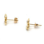 9CT YELLOW GOLD DIAMONDS SET IN KNOT STYLE STUD EARRINGS