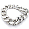 22CM SILVER SOLID CURB LINK BRACELET