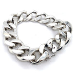 22CM SILVER SOLID CURB LINK BRACELET