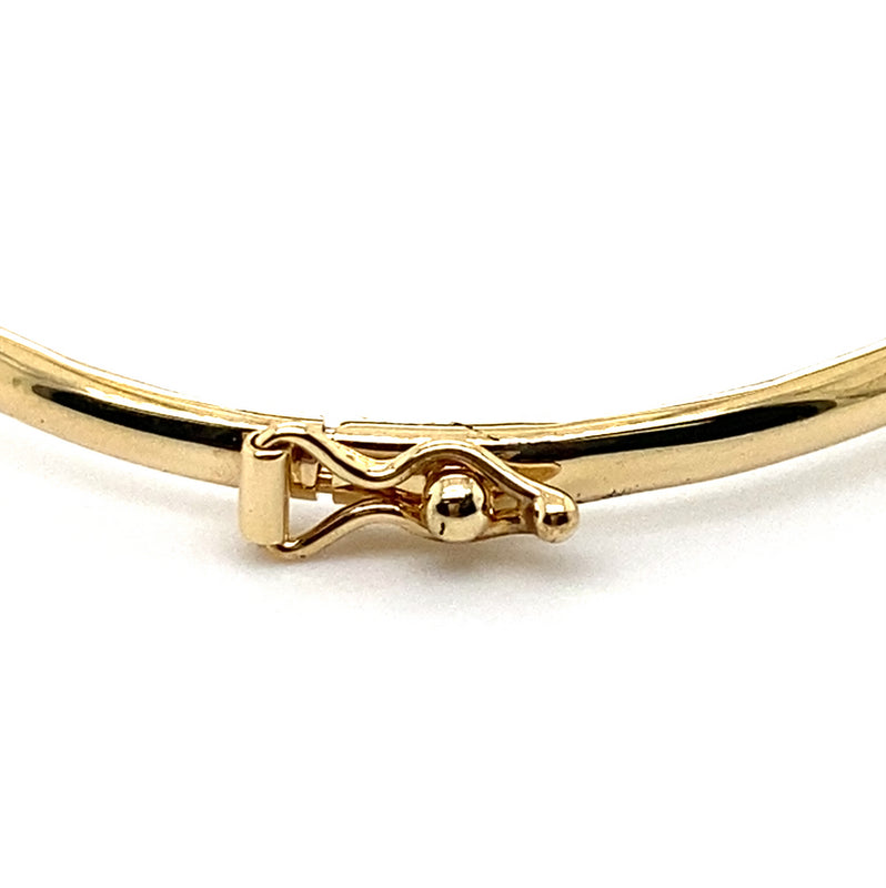 9CT YELLOW GOLD SAPPHIRES & DIAMONDS SET IN HINGED BANGLE