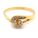 18CT YELLOW GOLD SPLIT SHOULDER WRAP AROUND DIAMOND RING VALUED @ $1699
